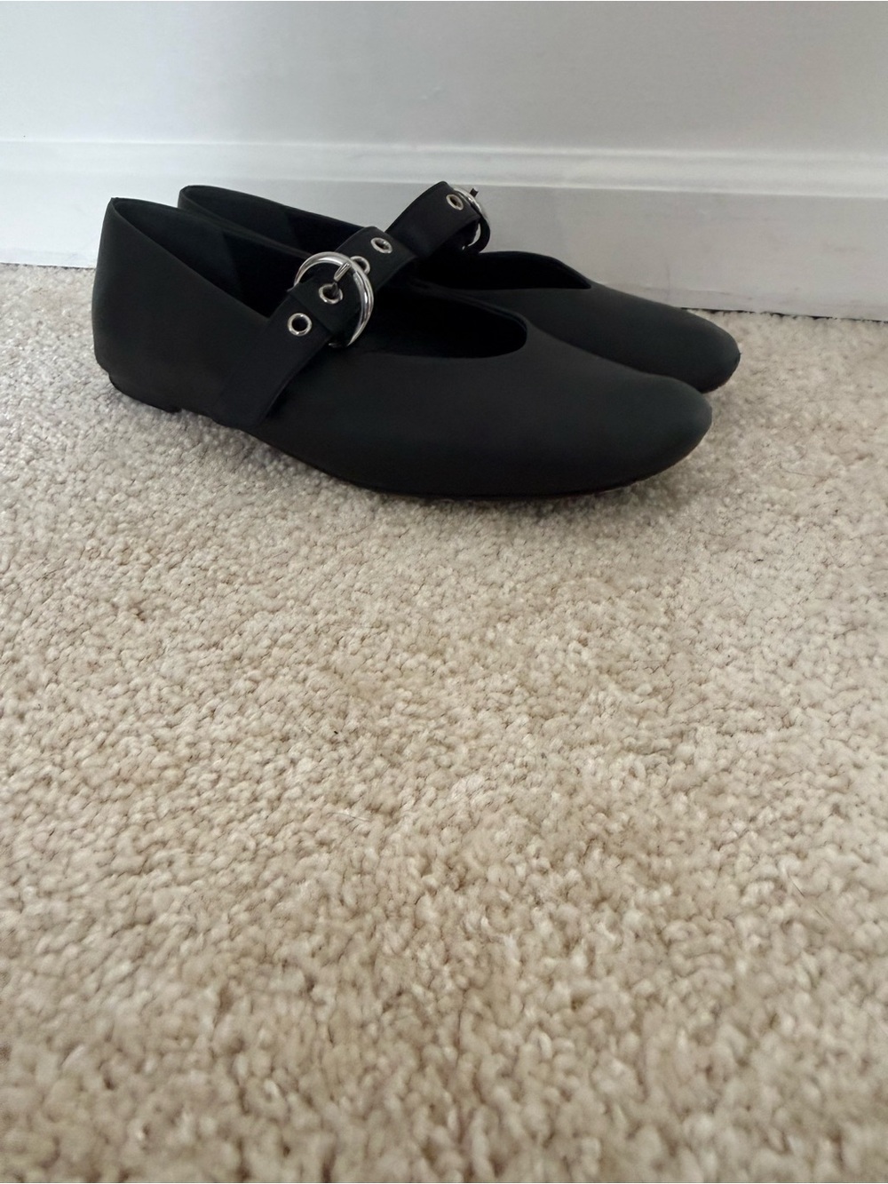 Reformation Ballet Flats Bethany Buckle in Leather Black - Picture 3 of 12